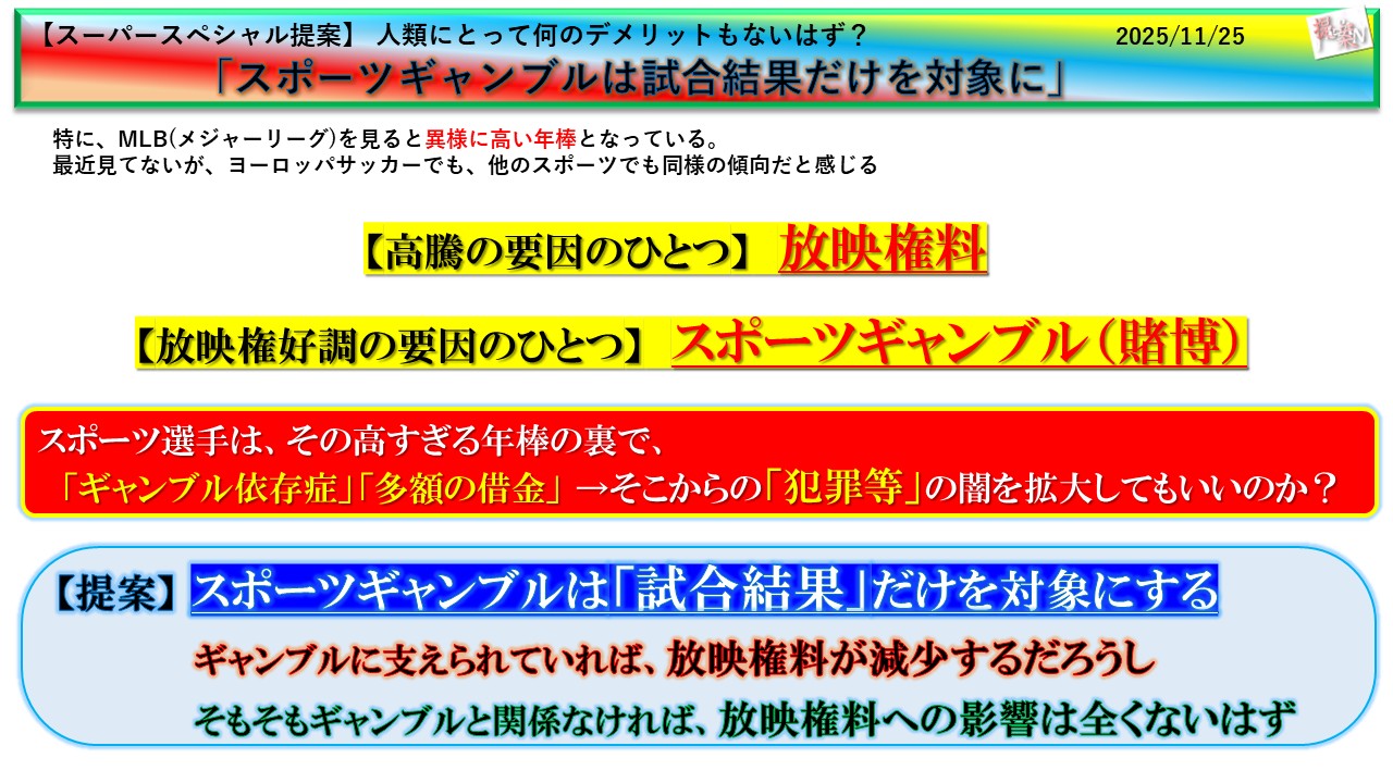 20251125 スポーツギャンブルは結果だけ